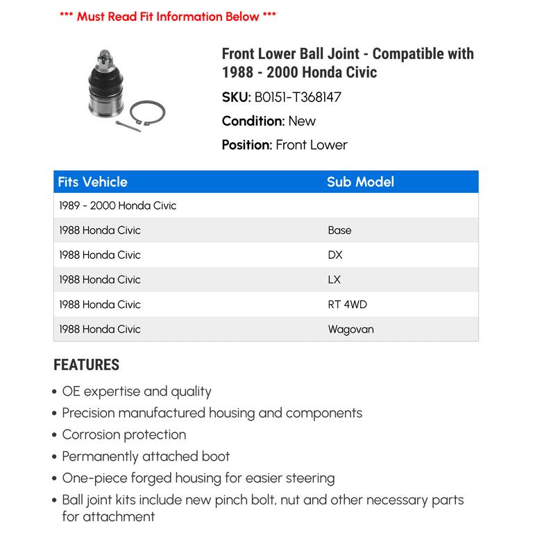 邦楽 Knuckles/st 02-06 Honda CR-V 02-11 ELEMENT JAPAN 555 Ball Joint Lower