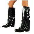 thumbnail image 3 of Leozcaa Women's Slouchy Knee High Boots Fold Over Slouch Boots for Women Pointed Toe Wide Calf Tall Boot, 3 of 8