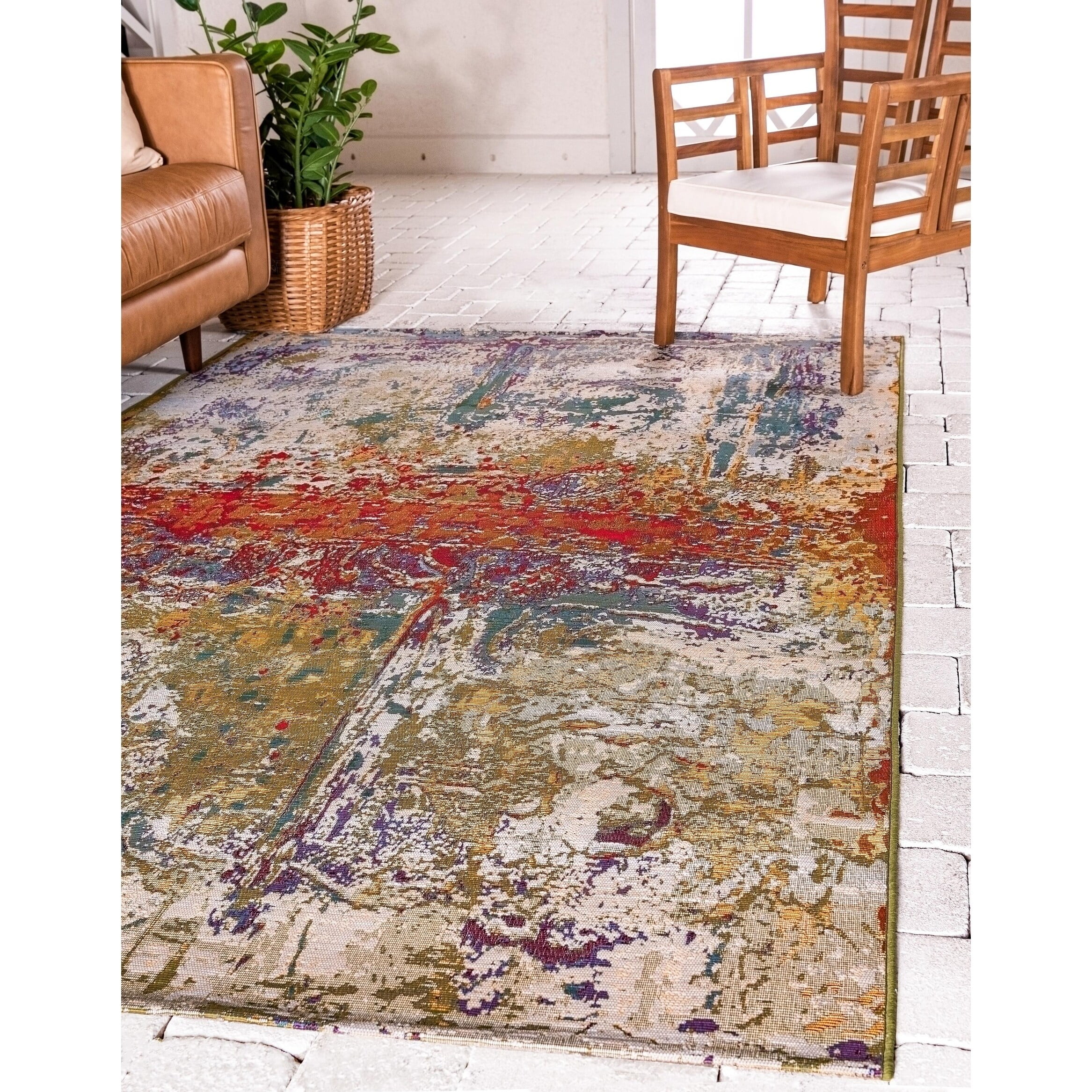 Unique Loom Outdoor Crumpled Area Rug