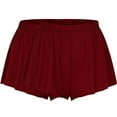 thumbnail image 3 of MIUOWANP Women's Elastic Waist Shorts Solid Color Casual Shorts ComfortableRuffled Leg Shorts Size XL(10)Wine, 3 of 5