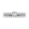 thumbnail image 3 of 1/2 Carat Round Diamond Bridal Ring Set in 14K White Gold (Ring Size 6.5), 3 of 5