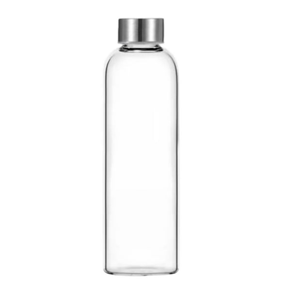 Glass Drinking Bottle 500Ml Glass Water Bottle With Stainless Steel Lid Leak Proof Reusable Glass Bottle For Water Juice Beverage Portable Eco Friendly Bottle Dimensions Not Provided Weigh