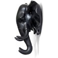 thumbnail image 3 of Gancho de pared individual con cabeza de elefante/gancho con forma de animal, gancho para sombrero, resistente, rústico, regalo decorativo, negro JAMW Sencillez, 3 of 5