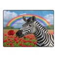thumbnail image 4 of Ryvnso Zebra Rose Field Area Rug Floor Mats Non-Slip Home Carpet 63 x 48 inch, 4 of 7