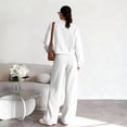 thumbnail image 4 of OIOLOYJM Sweatsuits Women 2 Piece Full Zip Sweatshirt Outfits Baggy Tracksuit Matching Workwear Loose Fit Coats and Drawstring Elastic Pants White M, 4 of 4