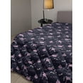 thumbnail image 2 of Hawaiian Down Alternative Comforter, Vertically Designed Tropical Flower Strips Exotic Leaves Plants Pattern, Microfiber Quilt for All Season, 5 Sizes, Indigo and Multicolor, by Ambesonne, 2 of 3