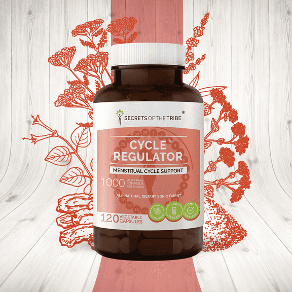 Secrets of the Tribe Cycle Regulator Capsules Dietary Supplement, Natural Herb Blend, Made from Vitex, Partridgeberry, Lady's Mantle, Black Cohosh, Yarrow, Dong Quai 120 Count