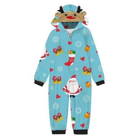 

Baberdicy Family Christmas Pajamas Matching Sets Christmas with Deer Head Santa Socks Printed Parent Child Outfit ( Children s ) Christmas Pajamas Light Blue: Kids