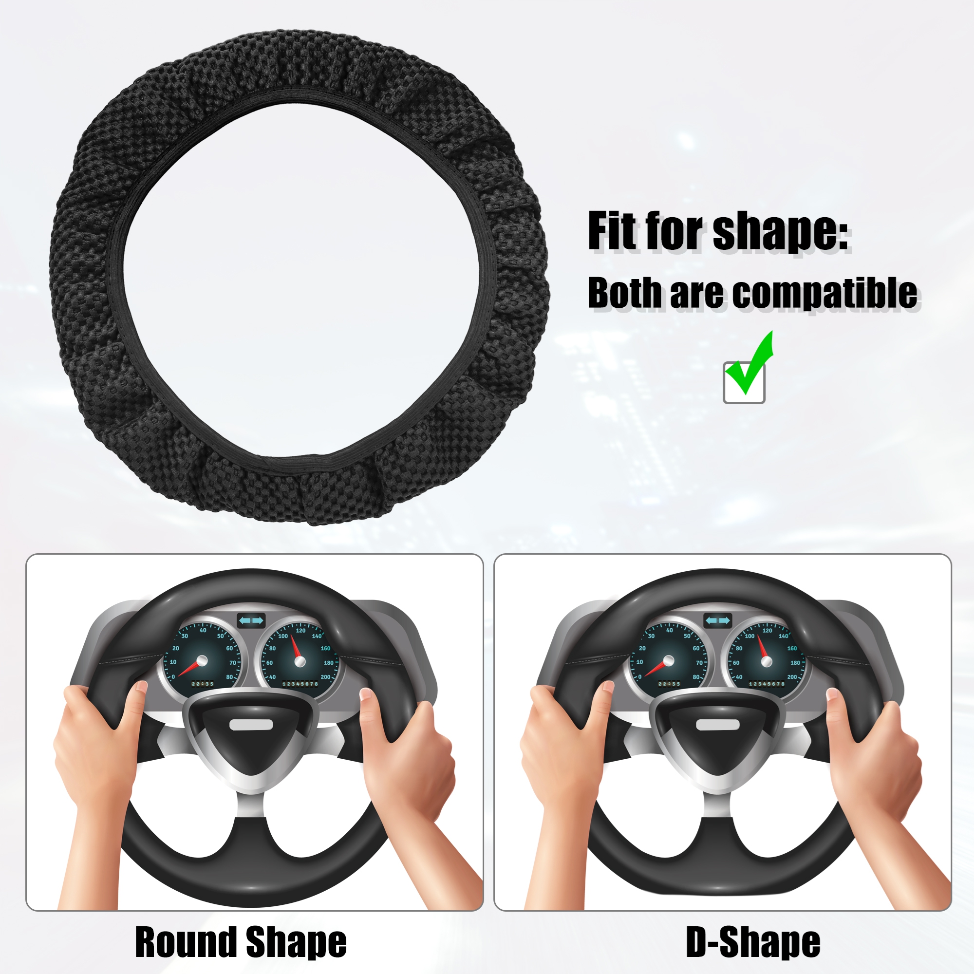 Unique Bargains Universal Elastic Stretch Antislip Microfiber Steering Wheel Cover