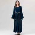 thumbnail image 3 of Halloween Costumes for Women 2025 Crew Neck Bell Long Sleeve Maxi Dress Medieval Steampunk Cosplay Dresses, 3 of 8