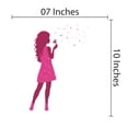 thumbnail image 3 of GIRLY - Girl Silhouette Blowing Flower Petals Art Decoration Colorful Floral Dress Outfit Design Vinyl Kids Girls Bedroom Wall Decal - Home Art Pink Themed Wall Sticker 7" x 10", 3 of 3