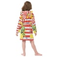 thumbnail image 7 of FORMRS Niños Bathrobe Unisex Hooded Robe Soft Plush Pajamas Sleepwear, Size 2-3T, Striped Lemon, 7 of 7
