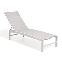 Crestlive Products Outdoor Lounge Chair Aluminum Adjustable Chaise, White Gray