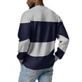 thumbnail image 6 of Men's Stripe Crewneck Waffle Knit Print Pullover Sweatshirt, Long Sleeve Casual Daily Top for Fall Spring,Gray,L, 6 of 9