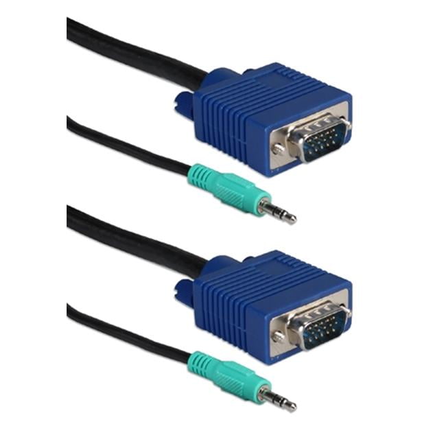 Premium 10FT VGA Monitor Cable with 3.5mm Stereo Audio HD15 Male to Male for PC