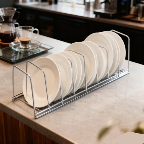 Stainless Steel Thick-walled Draining Bowl and Plate Rack, Kitchen Dish Storage Organizer, Household Tableware Drying and Storage Stand