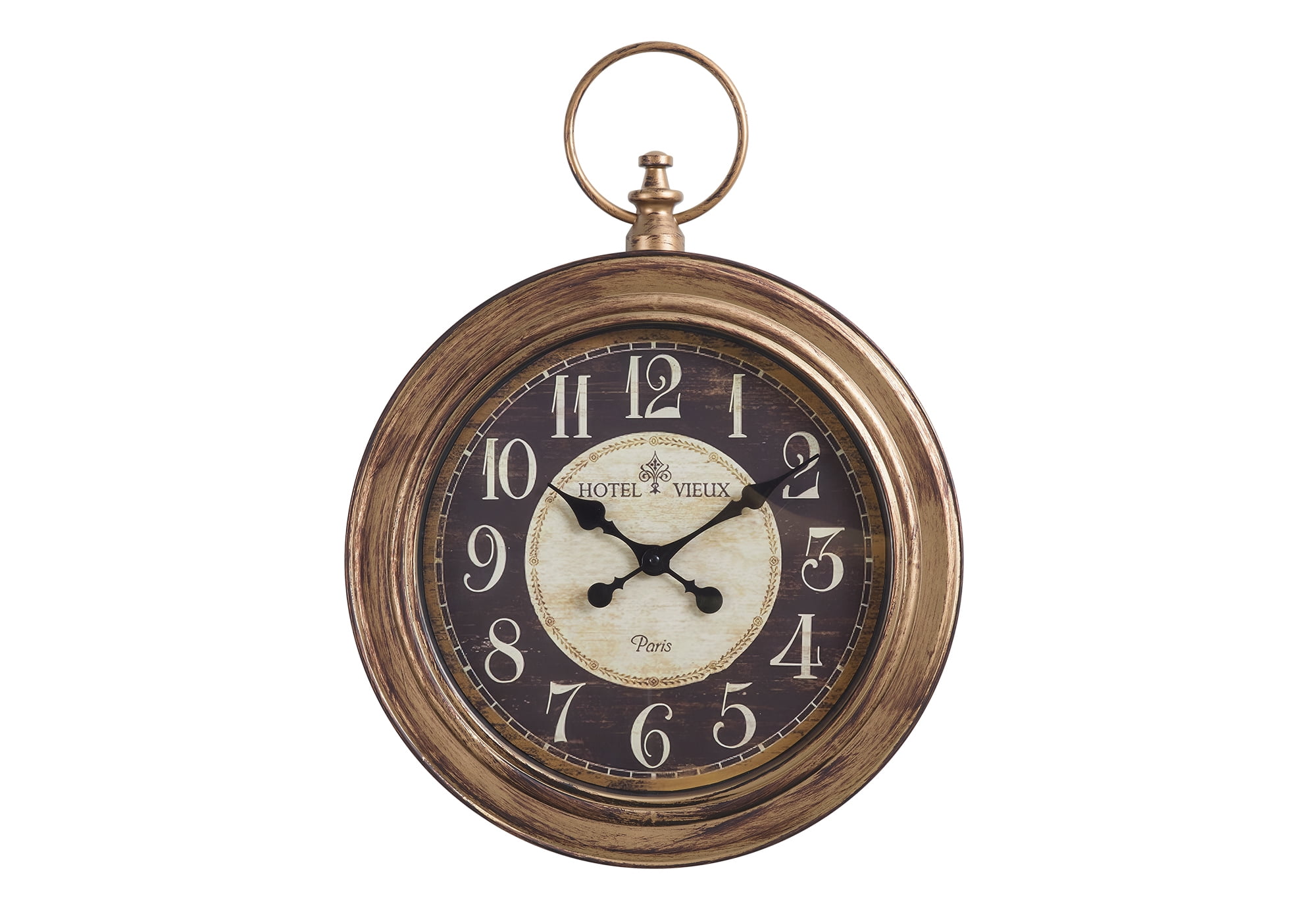 Clocks - 18" Round - Wall Clock - Antique Brown - Traditional