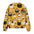 thumbnail image 5 of Xoenoiee Women's Windbreaker Bomber Jacket Zip Up Jacket Fall Winter Casual Coat Lightweight Women Loose Fit Outerwear with Pockets, Cartoon Cats Paw Snowflake Yellow, 3X-Large, 5 of 7