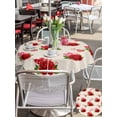 thumbnail image 4 of Outdoor Tablecloth with Umbrella Hole and Zipper, Red Roses Round Table Cloth 54 Inch Waterproof Tablecloth, Valentine's Day Love Floral Beige Country Picnic Table Cover for Patio Camping, 4 of 7