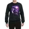 thumbnail image 2 of Wild Bobby, Fantasy Wolf Howling at The Full Moon Animal Lover Unisex Crewneck Graphic Sweatshirt, Black, Small, 2 of 3
