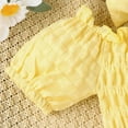 thumbnail image 6 of Elainilye Fashion Baby Girls Summer Rompers Dress Princess Dress Puff Sleeve Jumpsuit Headband Two-piece Set Sizes Newborn-18M, 6 of 9
