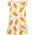 thumbnail image 6 of FYDUU Toddler Baby Girl Back To School Dress Cute Printed Flutter Sleeve Dress Sundress Fashion Summer Dresses for Kids First Day of School Clothes 8-9 Years, 6 of 7