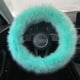 thumbnail image 1 of Funda de volante esponjosa y colorida (verde) para mujer, funda de volante difusa, decoración de coche de piel cálida de invierno, accesorios de coche peludos de moda, universal, 14,96 pulgadas, 1 of 5