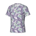 thumbnail image 5 of Qekee Lavender Flowers Classic Fit T-Shirt Men's Shirt Men's Tight Short Sleeves for Exercise, Running, Mountaineering - Lavender Flowers, 5 of 9