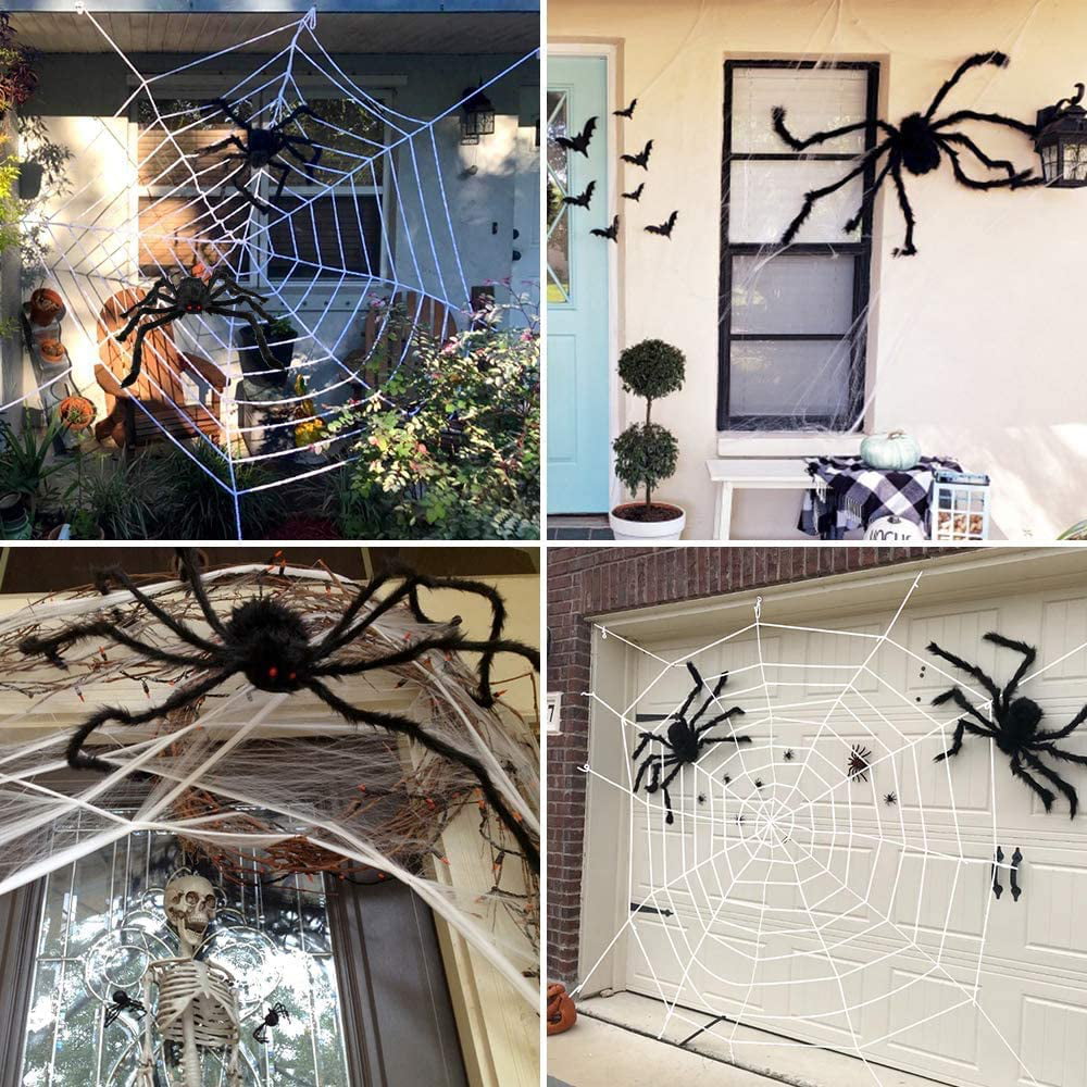 Colorful &Black Giant  Spider Halloween Decor Haunted House Prop Indoor Outdoor 