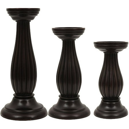 fluted mahogany pillar holders candle gardens better homes