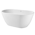thumbnail image 6 of Free Standing Tub 55" Deep Soaking Bathtub Acrylic Freestanding Bathtub with with Overflow & Anti-clogging Drain A07 Bathroom Tub Matte White Freestanding Tub Upgraded Stand Alone Tub Modern Bathtubs, 6 of 7