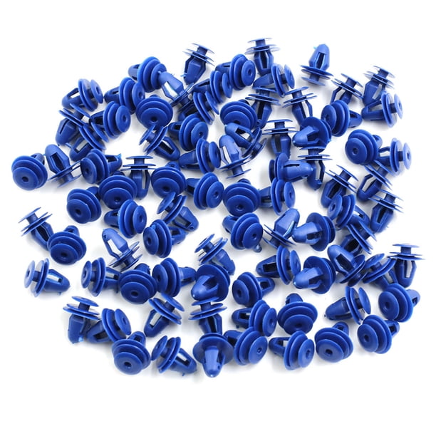 84Pcs 10mm Agujero Grapas Plástico Azul Remache Sujetador de Panel Moldura Vehículo Coche