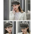 thumbnail image 5 of CoCopeaunt Women Plaid Newsboy Caps Casual Visor Beret Hat Cozy Retro Vintage Cabbie Hat for Ladies Girls, 5 of 7