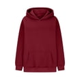 thumbnail image 3 of Womens Plus Size Hooded Sweatshirts, Hoodies for Women Fall Fashion Oversized Loose Fit Solid Color Long Sleeve Pullover with Pockets S-3XL, 3 of 5