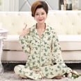 thumbnail image 2 of Women's Long Sleeve Imitation Cotton Pajama Set Casual Loungewear Thin Comfortable Sleepwear Size M, 2 of 4