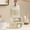 Beige, variant on Cififendec Hanging Hook Travel Toiletry Bag, 7.48"×6.69", Portable Waterproof Cosmetic Organizer Case for Business Trip Hotel Bathroom Skincare Makeup Storage