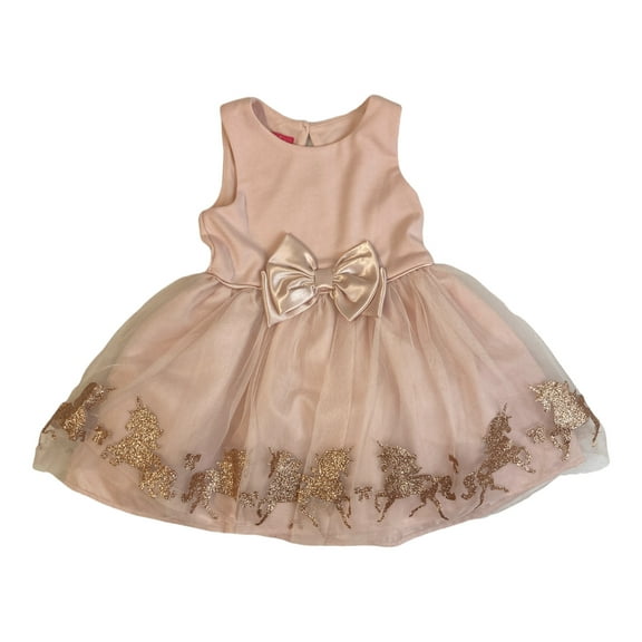 Zunie Girl Girl's Special Occasion Unicorn Tulle Layered Dress (Blush/Unicorn, 3T)
