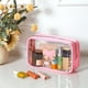 thumbnail image 5 of Bolsa de maquillaje Kacctyen Coquette Pink Bow de piel de PVC transparente de 26 x 8 x 15 cm, 5 of 6