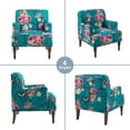 thumbnail image 5 of PIA RICCO Stripe Accent Chair Upholstered Armchair with Wood Legs Comfy Single Sofa for Living Room, Floral, 5 of 5