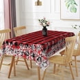 thumbnail image 3 of Duangreer Christmas Theme Rectangle Tablecloth, Red Checkered Snowflake Print, Washable Table Cover for Restaurant Picnic Party Decorations, 60 x 70 Inch, 3 of 6