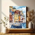 thumbnail image 6 of Colorful Italian Coastal Town Watercolor Painting/Canvas Print Suitable for Living Room Bedroom Kitchen Office and Dining Room Decoration., 6 of 8