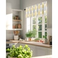 thumbnail image 6 of Leaf Geometric Striped Window Valance Curtain Botanical Plant Yellow Gery Leaves Rod Pocket Short Curtain for Living Room, Bedroom & Kitchen Window Decor 42x18in, 6 of 8
