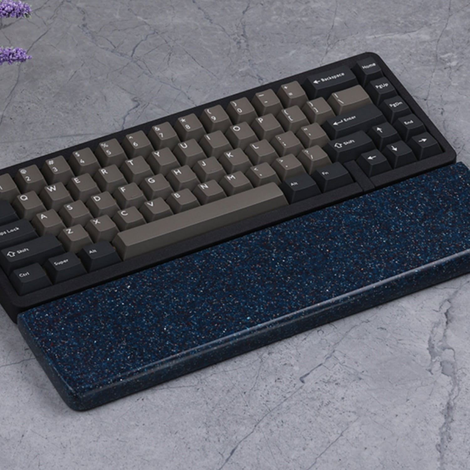 Dark Quartz Wrist Rest for Mechanical Keyboard, Ergonomic Hand Rest Pad with Unique Pattern, Comfortable Keyboard Palm Rest