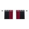 thumbnail image 2 of Lined-Delancy Black and Burgundy ring top Velvet Curtain Panel-80W x 96L-Piece, 2 of 2