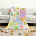 thumbnail image 5 of Happy Easter Throw Blanket with Colorful Eggs and Floral Print, Soft Cozy Spring Decorative Blanket for Sofa or Bed Home Decor 39.37 x 51.18Inch, 5 of 6