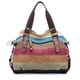 thumbnail image 2 of SNUG STAR - Bolso de mano de lona multicolor a rayas con enrejado cruzado para mujer, Multi Color-04, L, 2 of 5