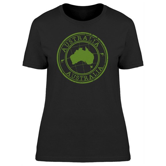 Cool Grunge Australia Stamp T-Shirt Women -Image by Shutterstock, Female 3X-Large