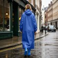 thumbnail image 6 of Kamentoy Women Waterproof Long Raincoat with Hood, Zipper Front Lightweight Rain Poncho Jacket for Hiking Camping Travel Outdoor Activities, 6 of 7