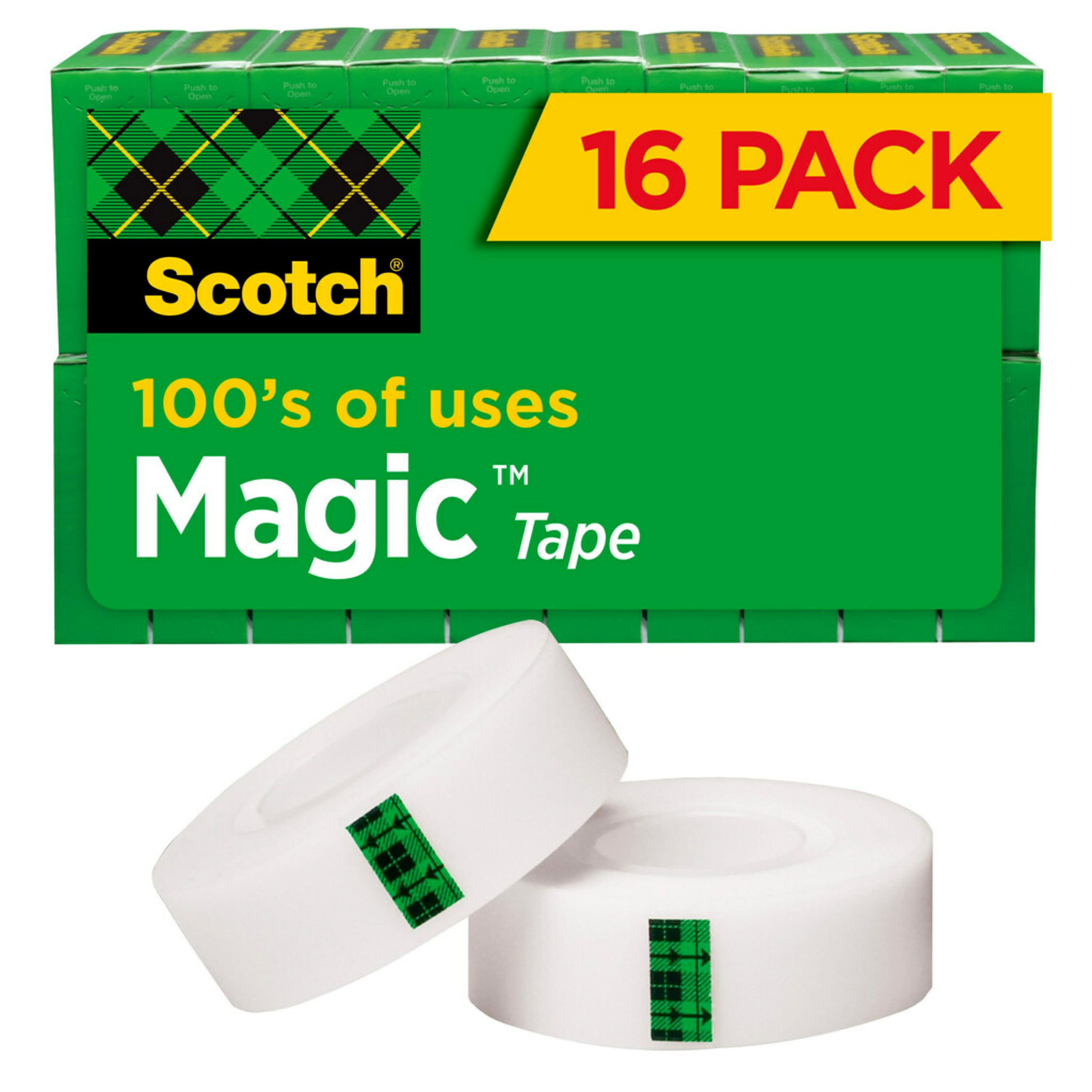 SCOTCH 3M INVISIBLE MAGIC TAPE ROLLS 19mm x 33m REMOVABLE MENDING TAPE GREEN BOX 