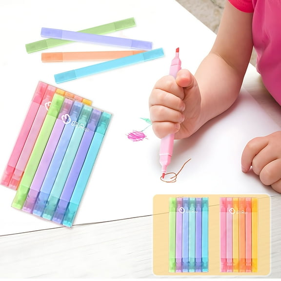 6PCS Highlighters And Cute Highlighters Assorted Colors Dry Marking Pen Study Journaling Office College Supplies